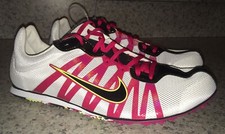 NIKE Rival D V White Cherry Pink Black Mid Distance Track Spikes Shoes Mens 11