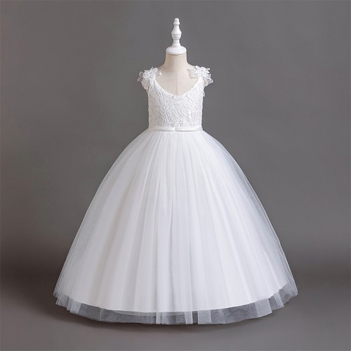 Formal Flower Girls Kids Princess Bridesmaid Wedding Long Dress Evening Gown New - Picture 4 of 53