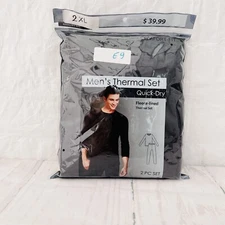 Men's Set 2pcs Ultra-Soft Microfiber Tagless Fleece Lined Thermal Size 2XL