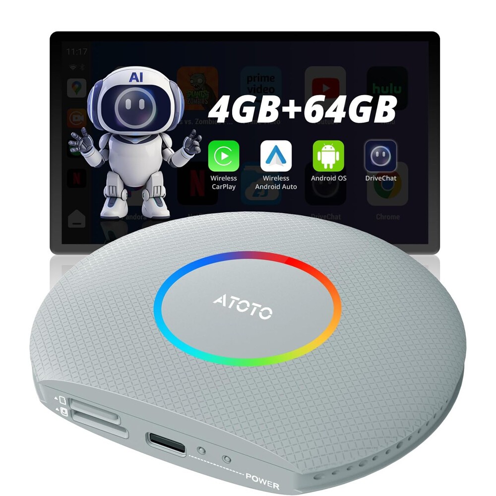 ATOTO Advanced AI Box  Android 13 Wireless CarPlay Android Auto 4G LTE GPS 4+64G