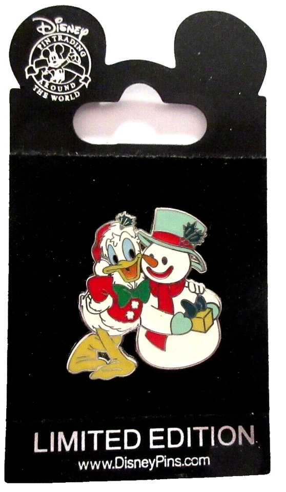 DLR HAPPY HOLIDAYS 2008 DONALD WITH SNOWMAN CHRISTMAS PIN - LE OF 750 #66346 - Изображение 2 из 3