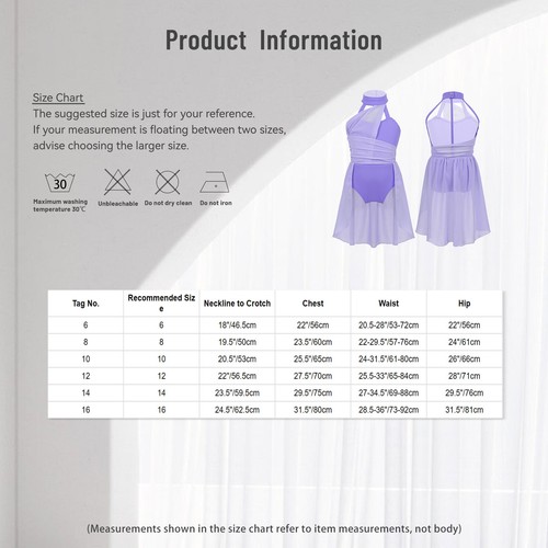 iEFiEL AU Kids Girls Halter Lyrical Dance Dress Sequins Ballet Leotard Skirts DE - Bild 176 von 182