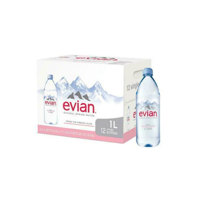 evian Natural Spring Liter Bottled Water 12 Count