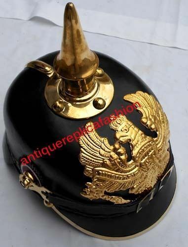 Kaiserlicher Offizier Fr Helm WW1 WW2 German Preußian Leather Pickelhaube Helmet - Bild 1 von 4