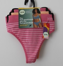 Kindly Yours Women  s Sustainable Seamless Thong Underwear 3-Pack Rose XS-S NWT