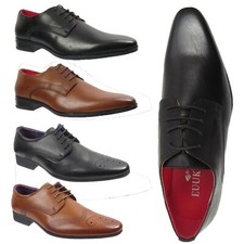 Herren Kunstleder Derby Schnürschuh Smart Hochzeit Elegant Büro Arbeit Formell Schuhgröße