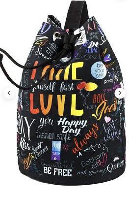 Drawstring Backpack Stylish Printed Design Drawstring Bag Gym