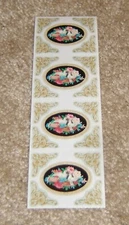 The Gifted Line ~ John Grossman One Sticker Strip ~ Floral Cameo w/Doves/Corners