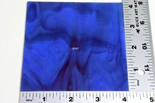 2105.00- BLUE OPAL, PLUM STREAKY 4" x 4" BULLSEYE 3mm THICK GLASS 90 COE