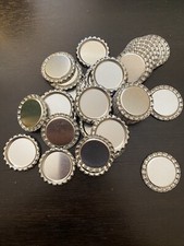 50 Bottle Tops Flat For Jewelry Making Or Hair Bows Gray