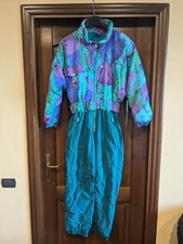 Tuta Completo Neve Sci BIRDIE donna Waterproof floreale VINTAGE anni 90