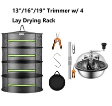 VIVOSUN 13"/16"/19" Leaf Bowl Bud Trimmer w/ Stainless-Steel Blades & Herb Rack