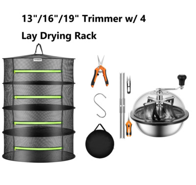 VIVOSUN 13''/16''/19'' Leaf Bowl Bud Trimmer w/ Stainless-Steel Blades & Herb Rack