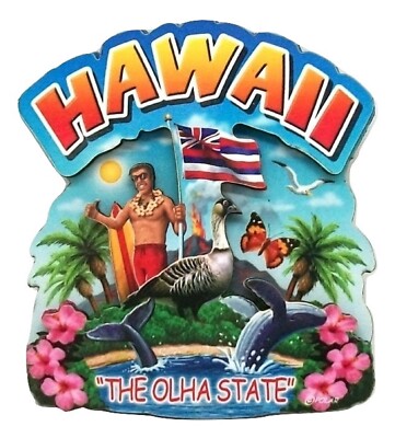 Hawaii the Aloha State Artwood Montage Fridge Magnet | eBay