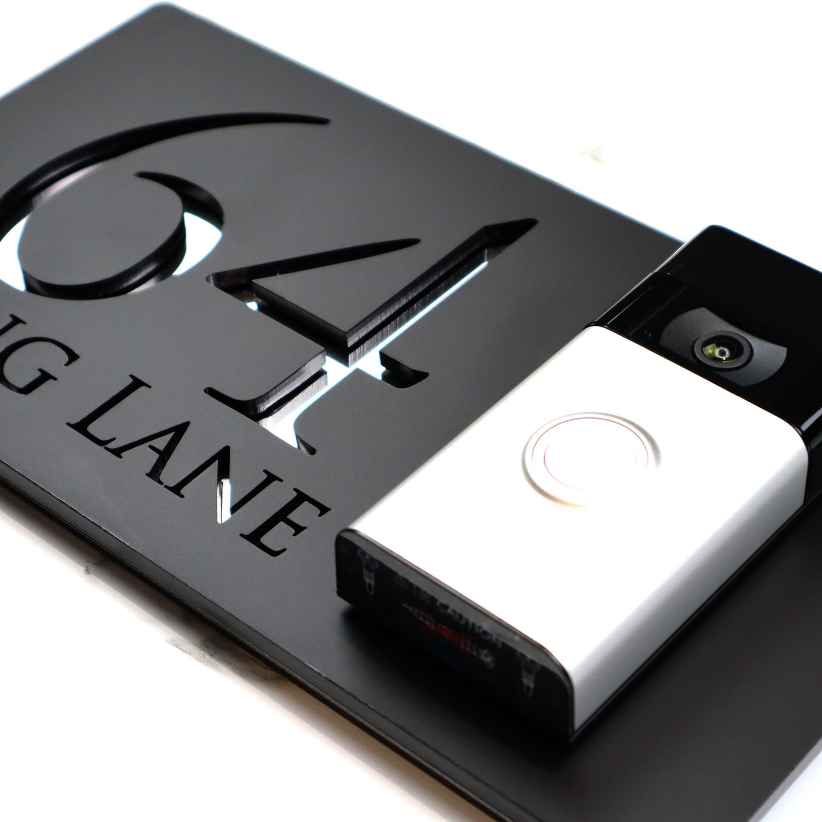 Nest Ring DoorBell Mouting Plate House sign plaques laser cut mirror Matt Black