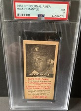 1954 NY Journal American Mickey Mantle Card PSA 7 Mint NICE CENTERED HOF YANKEES