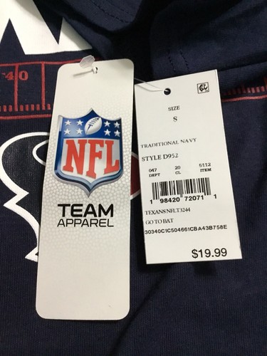 Houston Texans NFL Equipo Ropa Camiseta Para Hombre Pequeña Azul Marino Manga Corta Algodón - Imagen 5 de 6