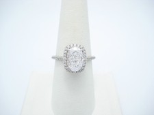 Sterling Silver 12.5mm Oval CZ Accents Ring Size 8