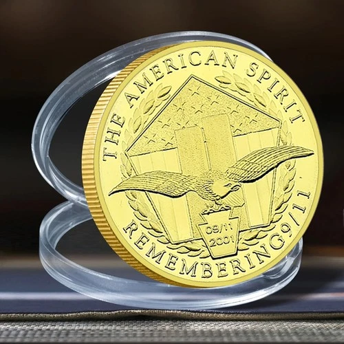 9/11 Gold Plated Commemorative Coin - The American Spirit Liberty Freedom Golden Coin