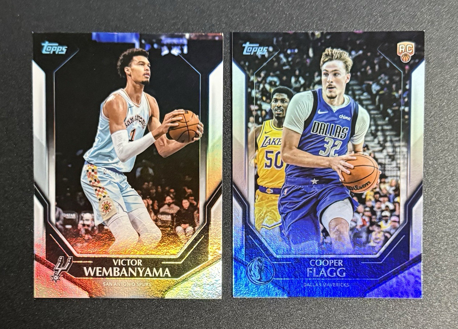 2025-26 Topps Cooper Flagg #NBA-6 & Wembanyama #NBA -7 Collector’s Kit EX