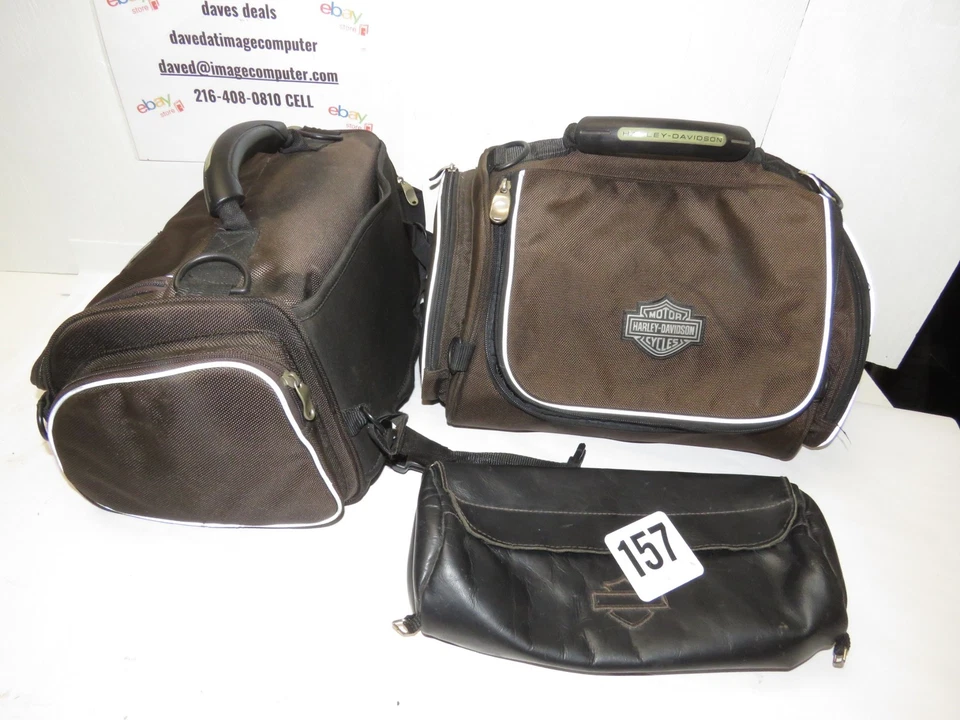 NEW Pair of Harley Davidson Saddlebags.& Fork Bag for Sportster  or Dyna - Image 2 of 4