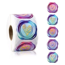 Wax Seal Sticker Lovely Heart Label Self-Adhesive Sticker Party Supplies