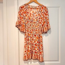 Billabong Floral Babydoll Bell Sleeve Mini Dress Womens Medium Resortwear Hippie