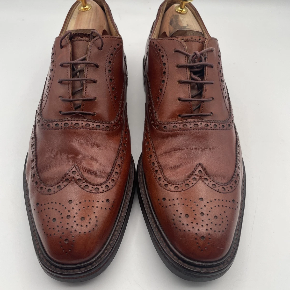 Faconnable Men 45 Brown Leather Medallion Business Derby Oxford Daily Dress Shoe Façonnable Shoes for Men for sale | eBay main image 3