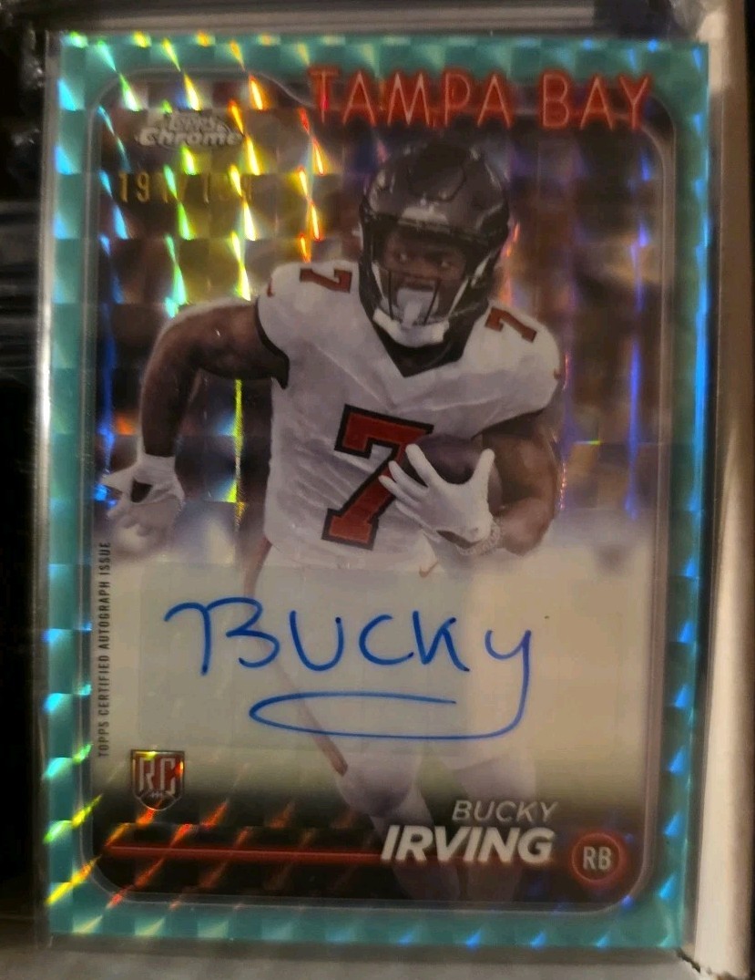 2024 Topps Chrome Rookie Auto Bucky Irving #RA-BIR Aqua Sonar Refractor RC /199