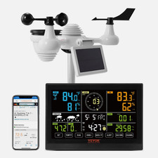 7-in-1 Wi-Fi Weather Station 7.5 in Color Display Wireless Outdoor Sensor