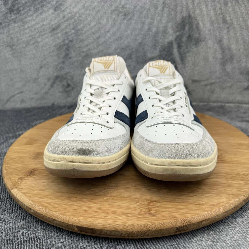 Gola Hawk Shoes Womens Size 9 White Navy Suede Retro Trainers Leather CLB336 - Image 3 of 4