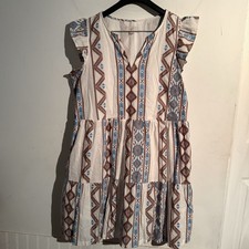 Ann Taylor Loft Outlet Size Large Southwestern Tiered Babydoll Boho Rodeo 