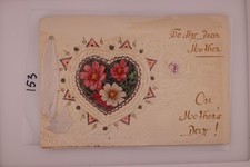 Vintage Embossed Mother's Day Card To My Dear Mother Heart Flowers Germany