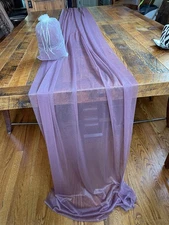 14' Mauve Chiffon Sheer Table Runners (10) for Wedding Bridal Shower Birthday