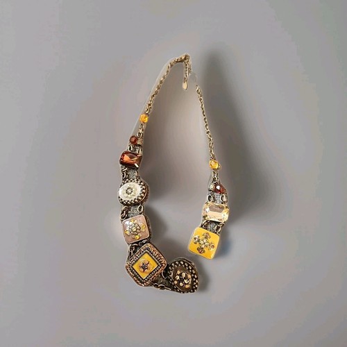 Chunky Tiled Flowers Copper Chain Chocker Gorgeous Gems