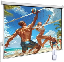 120" Motorized Projector Screen, Electric 16:9 Projector Screen with Remote Cont