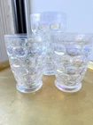 Vintage MID CENTURY 1960s Pressed COLONIAL Iridescent FEDERAL GLASS Set Of 3