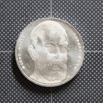 1993 J Germany 10 Deutsche Mark 150 Birthday Robert Koch Silver .625 Silver Coin