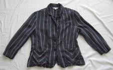 Women's Cabi Stripe 2 Button 100 Linen Jacket Size 8 WJ19 
