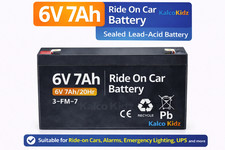 6V 7Ah Sealed Lead Acid Replacement Battery  (6V7.0Ah/20Hr) Kids Ride on Cars