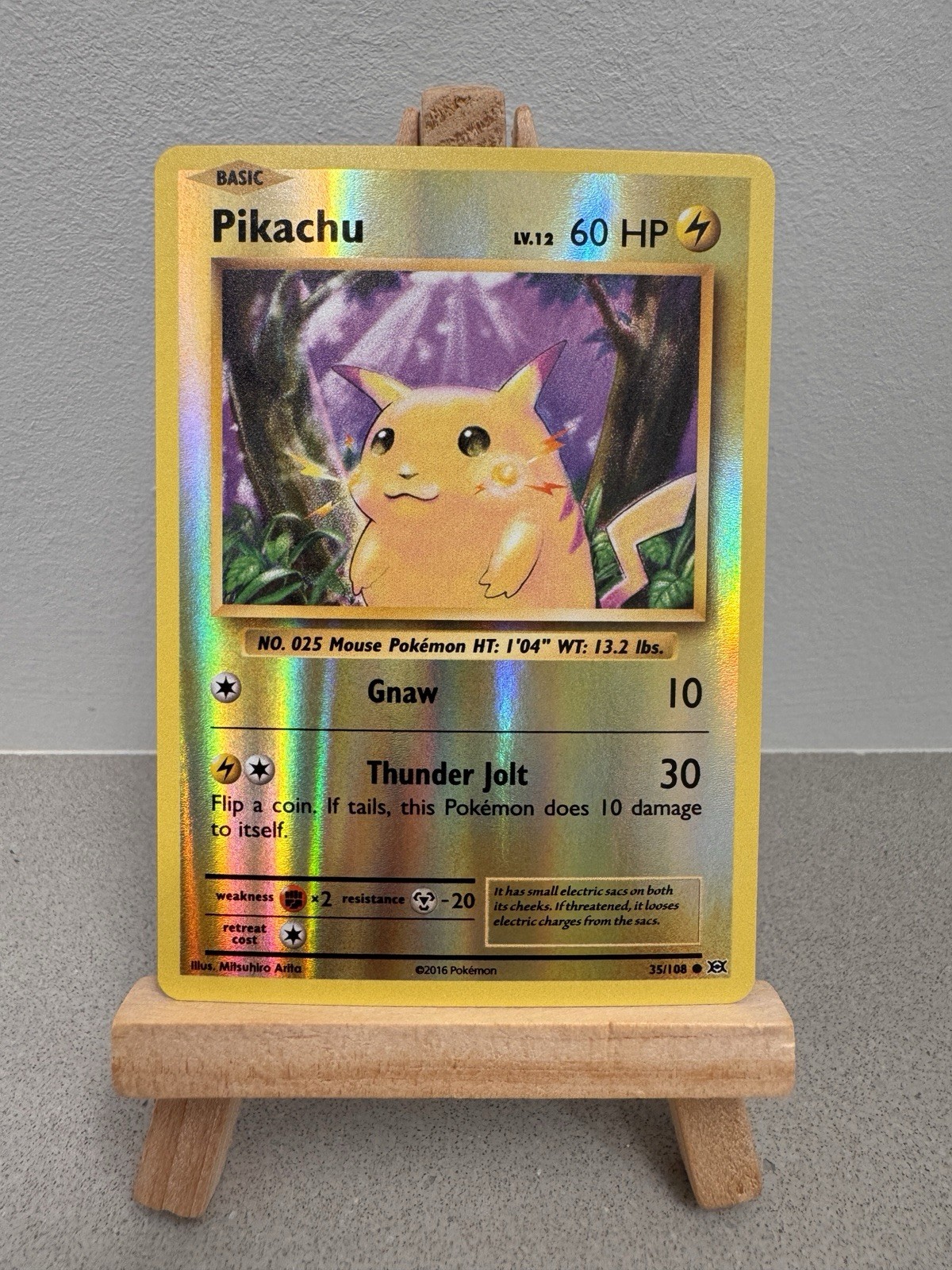 2016 Pokemon XY Evolutions Pikachu Reverse Holo #35/108 - MINT