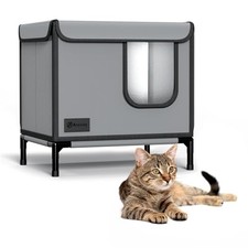 Outdoor Cat House for Winter-Weatherproof Stray Cats Shelter with Thermal