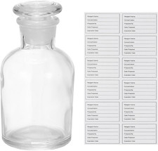 60Ml Glass Reagent Bottle, Narrow Mouth Reagent Media Storage Bottle with Ground