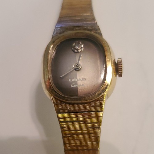 Wittnauer Geneva Women's Gold Metal Bracelet Oval Analog Watch Gray Dial