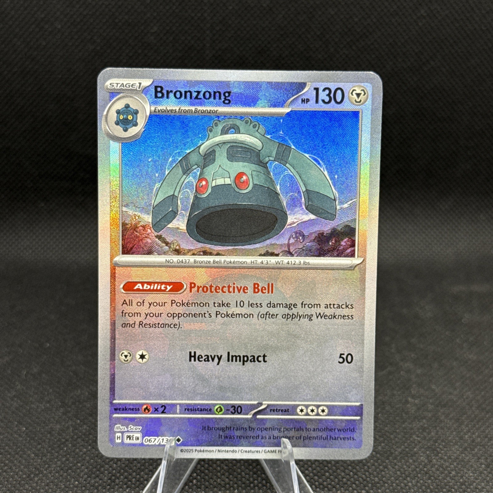 Pokemon Bronzong 067/131 Prismatic Evolutions Pokeball Textured Foil NM