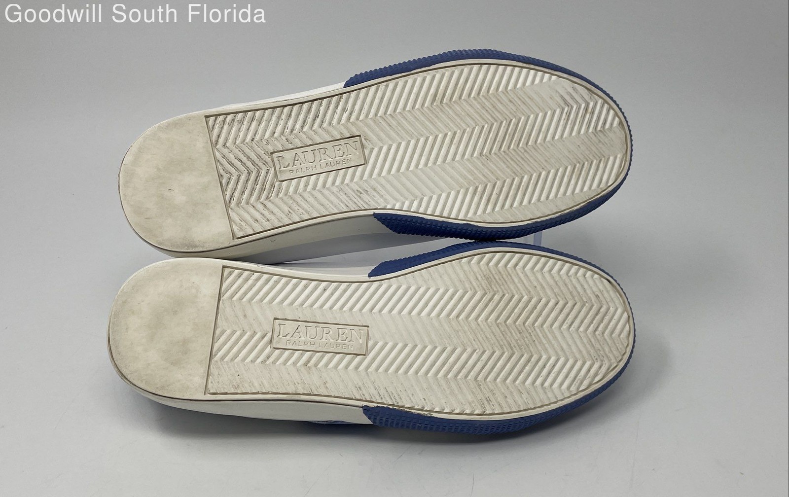 Lauren Ralph Lauren Womens Jennefer White Blue Lace-Up Sneaker Shoes Size 7 thumbnail 5