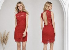 Free People Cherry Red Daydreamer Lace Dress Size XS Open Back NWT $98