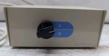 Vintage Data Transfer Switch Manual Box 2 Way Parallel Port A B w/ 2 cables