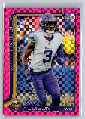 2025 Topps Chrome #202 Jordan Addison Hot Pink X-Fractor
