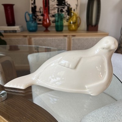 Northern Pottery Canada WHITE Walrus Sculpture #'d Signed Peter Gjoni Ceramic